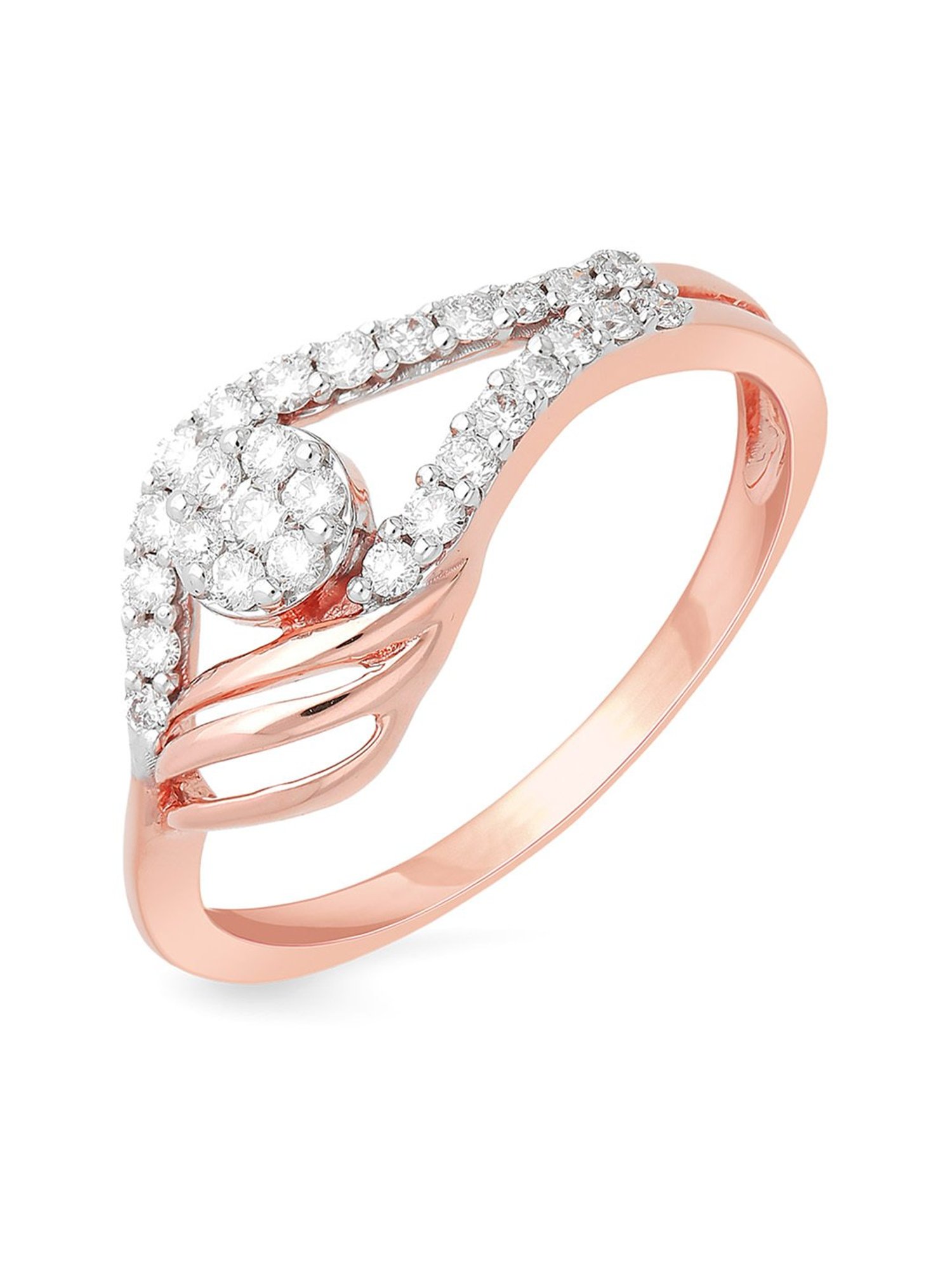 Mia By Tanishq Nature's Finest 14k Yellow Zigzag Treasures Gold Diamond Ring