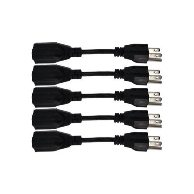6inch power extension cable, 5pack, outlet saver, 18 awg