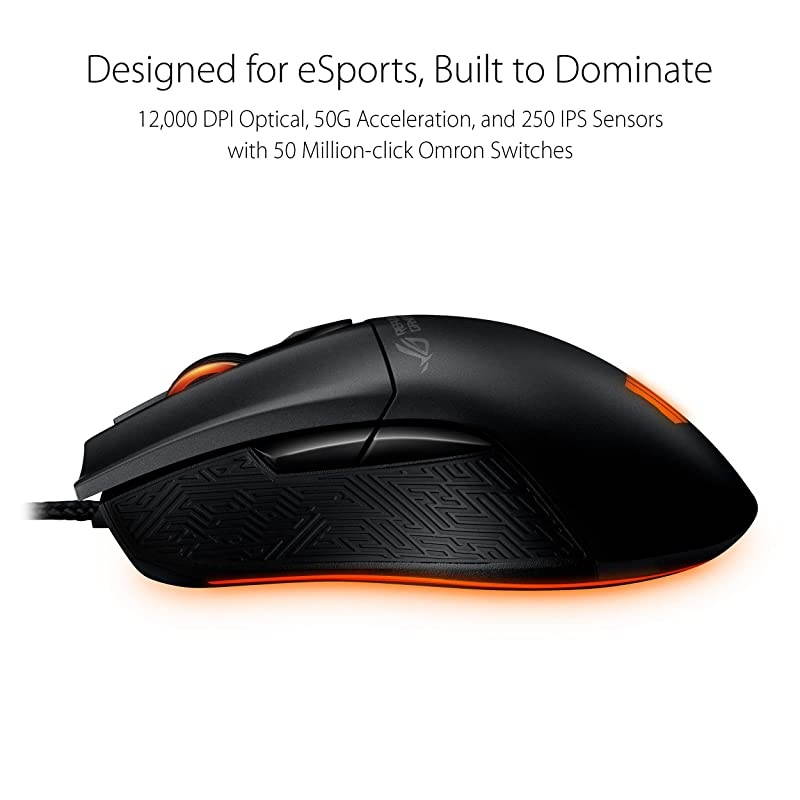 Optical Gaming Mouse ROG Gladius II Origin Call of Duty Black Ops 4 Edition | Ergonomic Righthanded PC Gaming Mouse for FPS Games | 12000 DPI Optical Sensor | Aura Sync RGB Armoury II