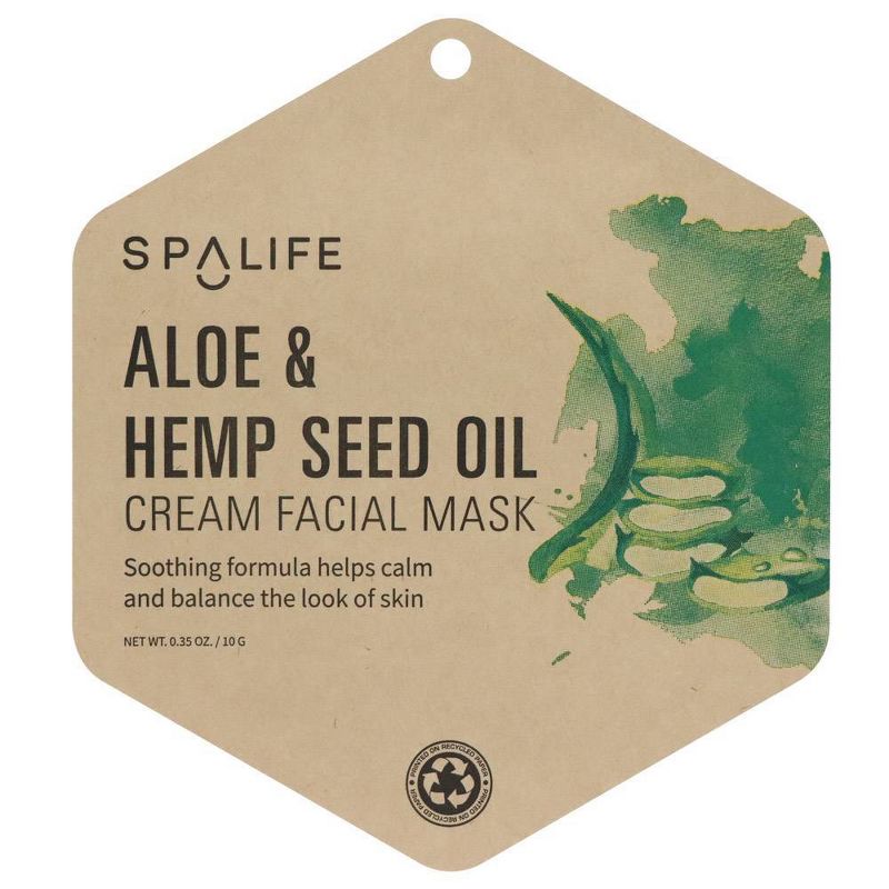 SpaLife Aloe & Hemp Seed Oil Cream Facial Mask - 0.35oz