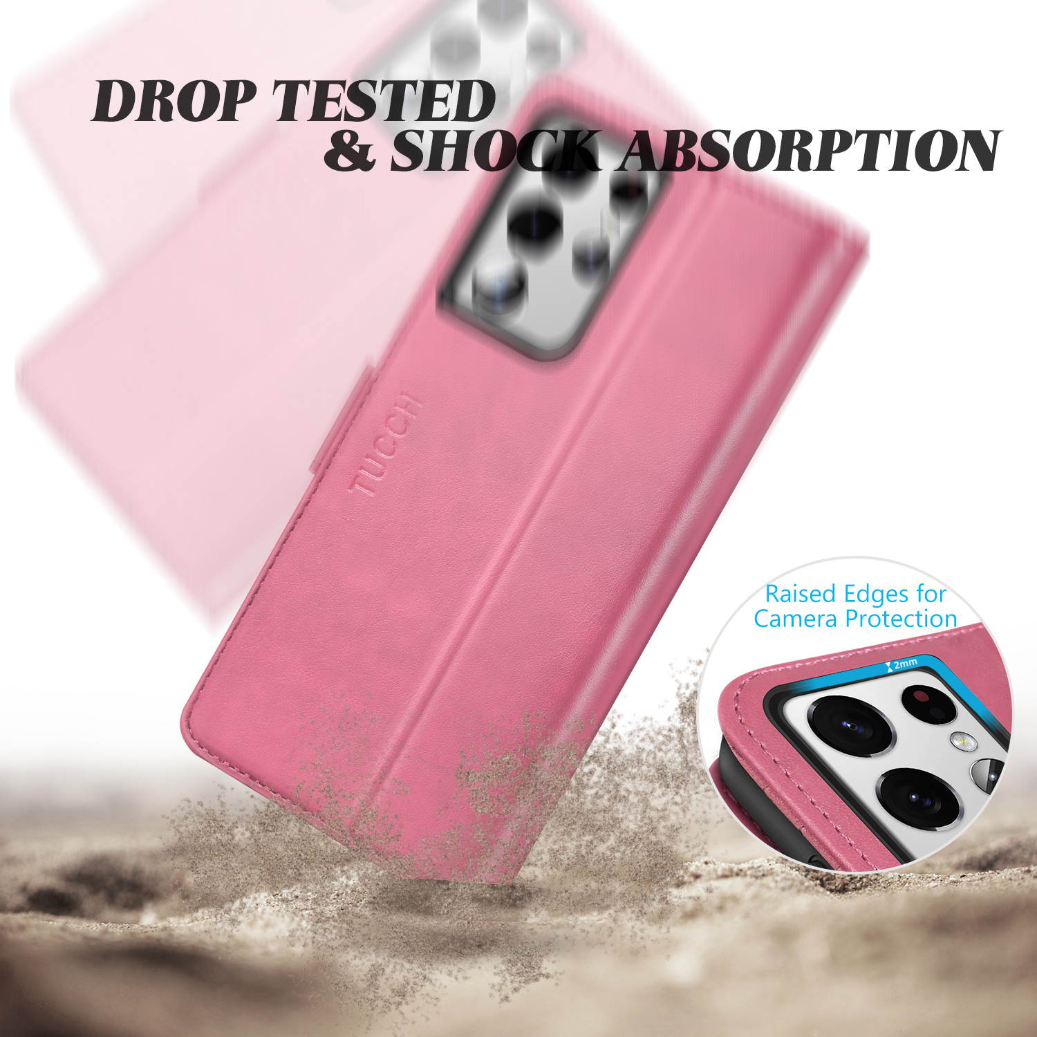 TUCCH Galaxy S21 Ultra Wallet Case, Magnetic Shockproof PU Leather Case with[Kickstand][RFID Blocking][TPU Shell] Protective Flip Cover Compatible with Galaxy S21 Ultra 5G (6.8''), Myrtle Green