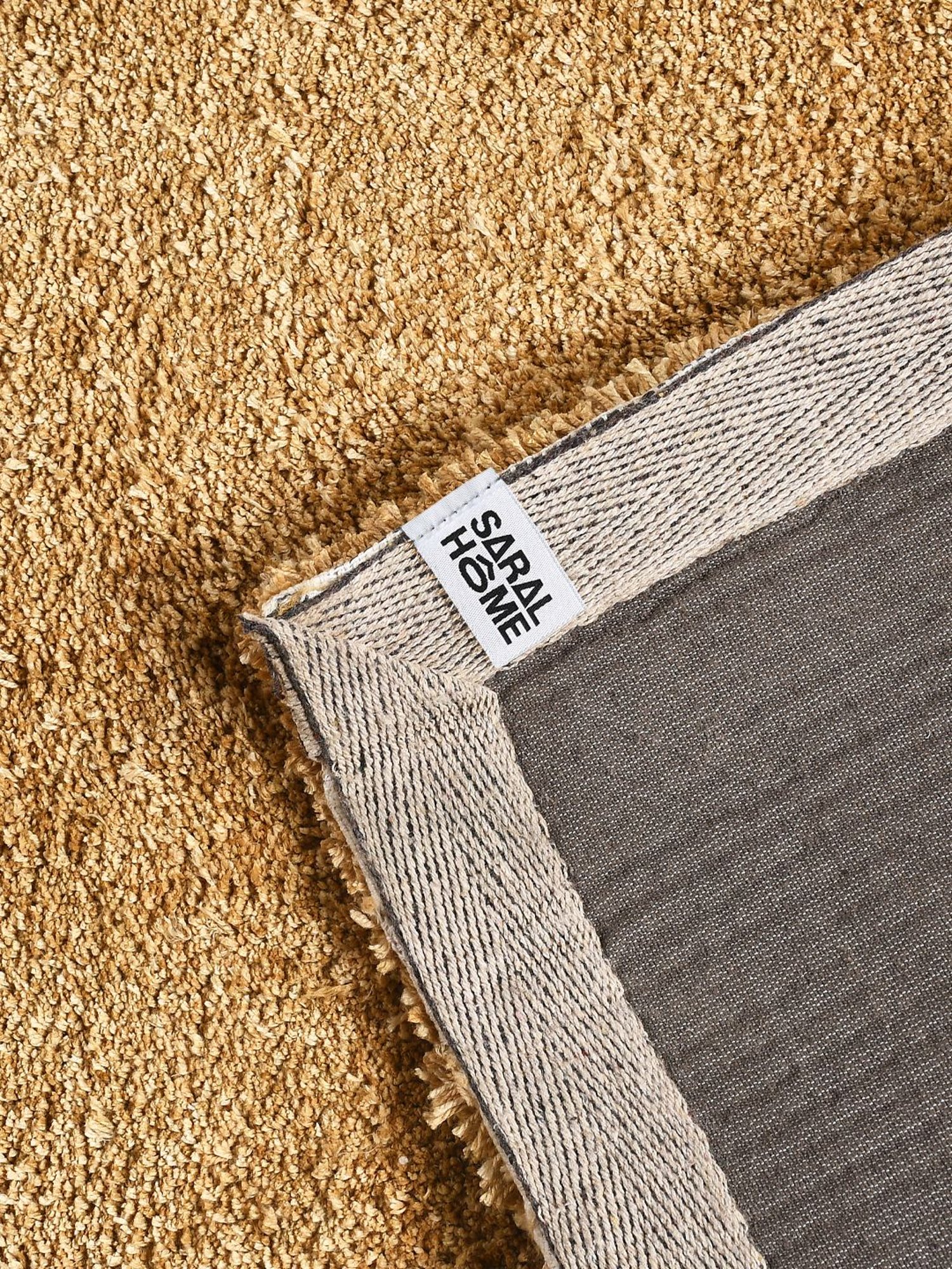 Saral Home Self Design Gold Microfibre Anti Skid Carpet