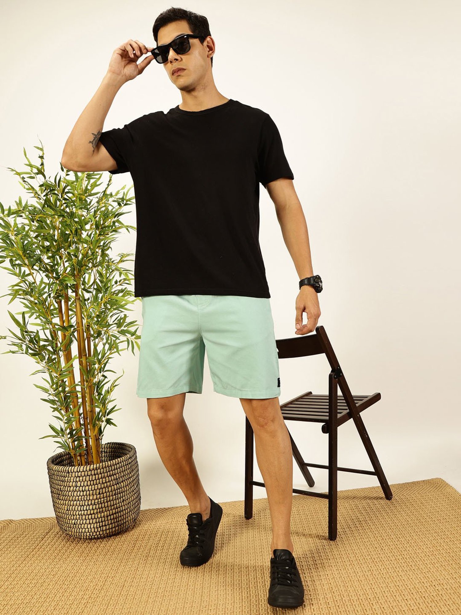Thomas Scott Pista Cotton Regular fit Solid Shorts