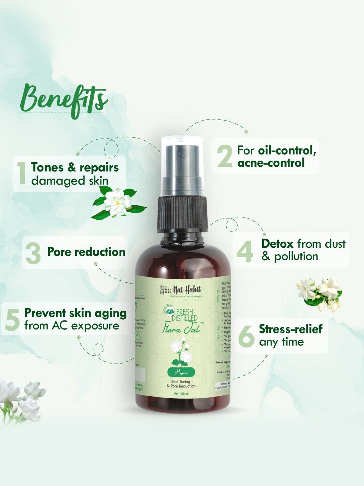 Nat Habit Pure Mogra Flora Jal - 100 ml