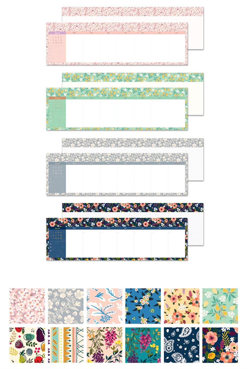 FUN DESIGN FAIR Weekly Planner Pad - Wirebound Undated Weekly Planner Pad, Weekly Scheduler Pad (Pink)