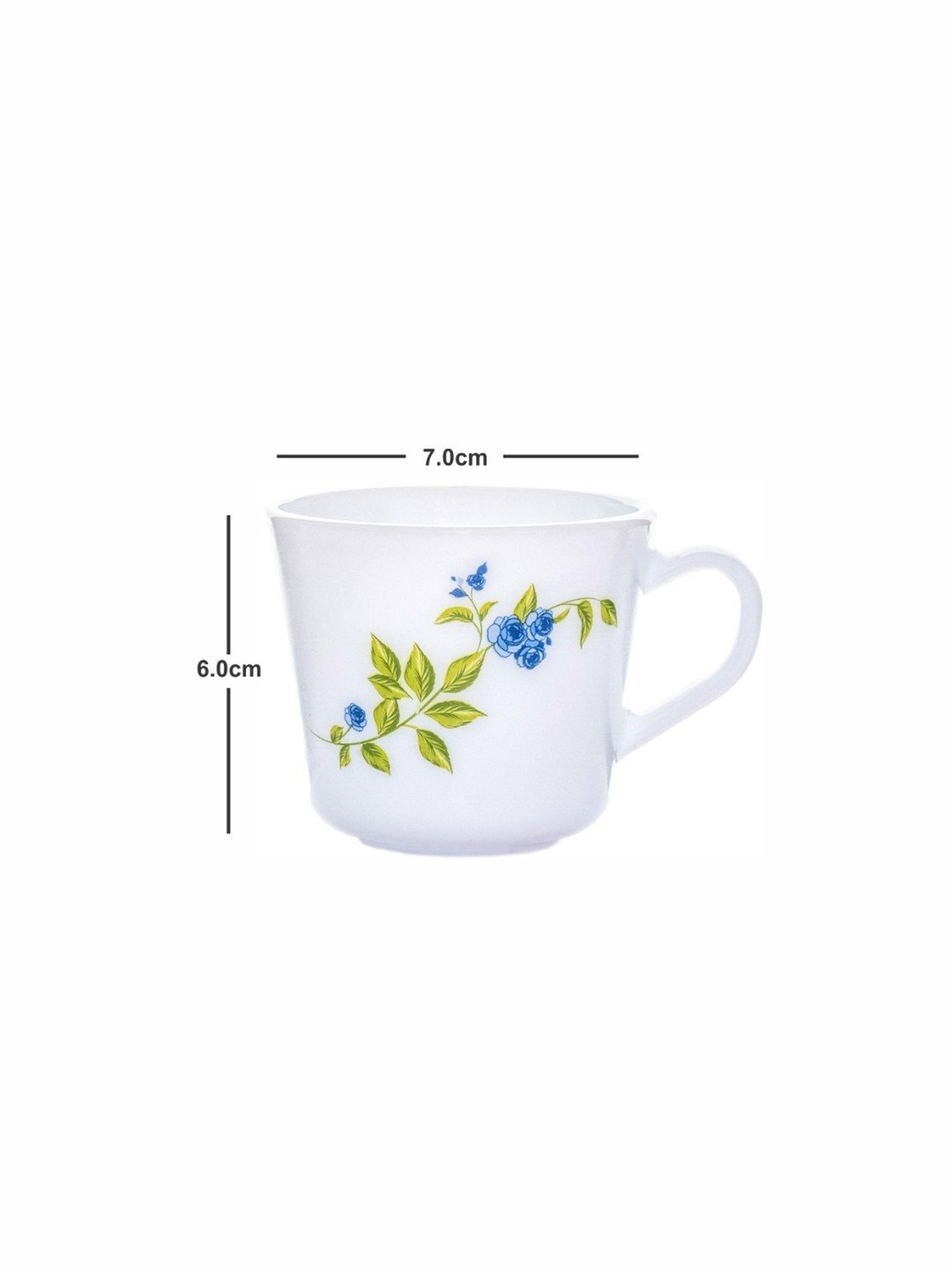 Cello White Opalware Tea & Coffee Mug - Set of 6