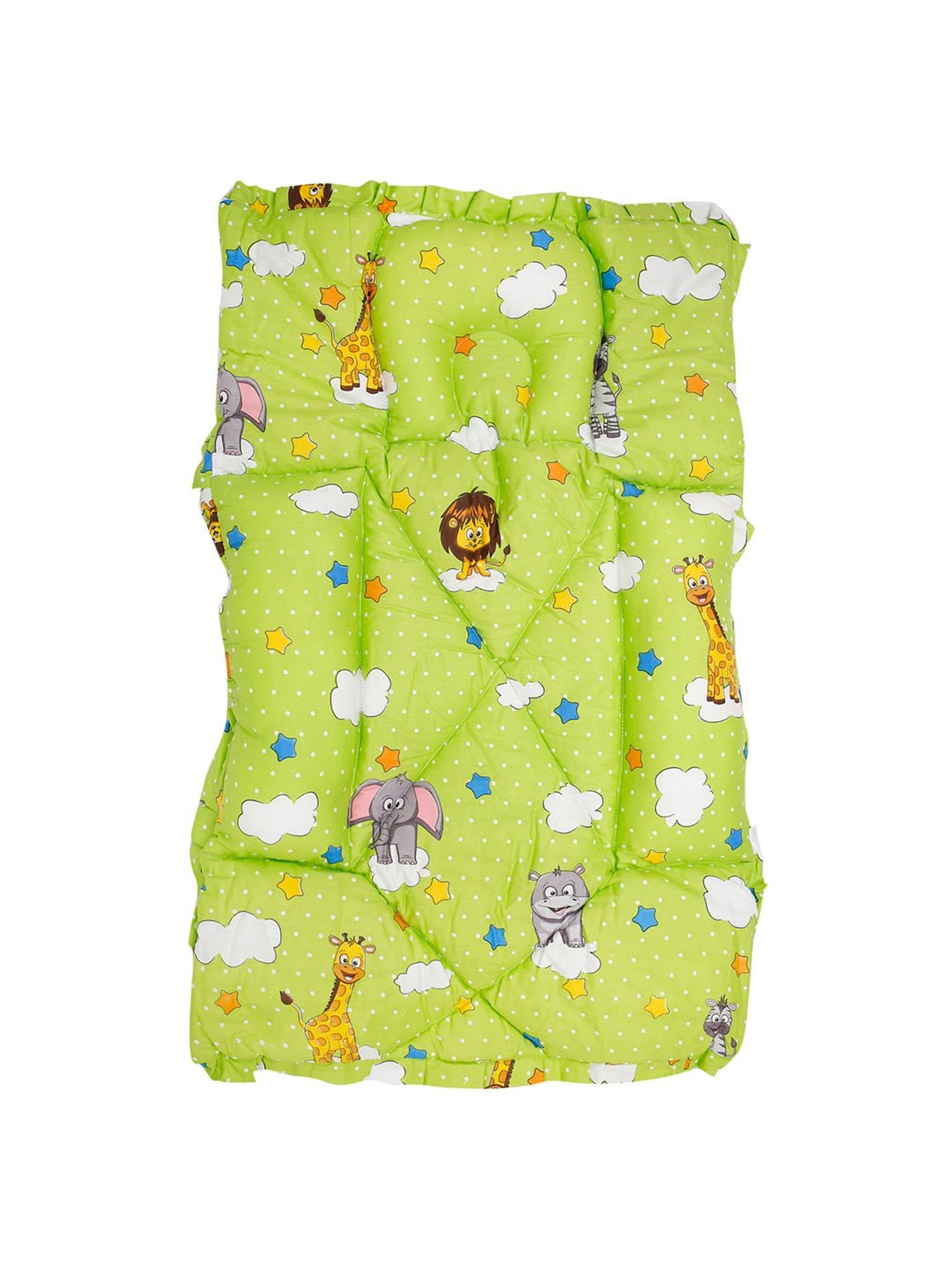 Baby Moo Fun In The Jungle Green Mattress with Fixed Neck Pillow and Bolsters