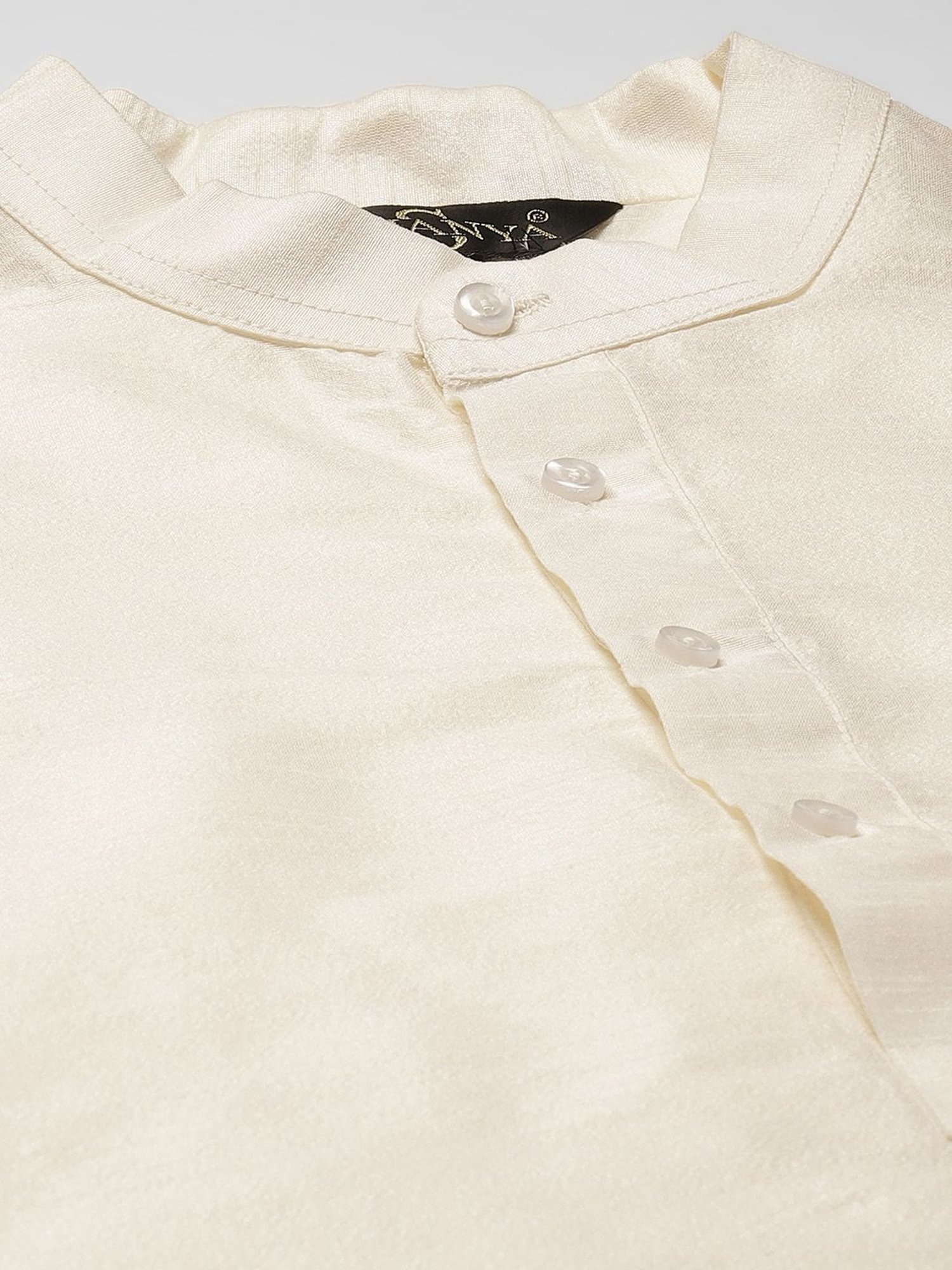 Sojanya Cream Regular Fit Printed Kurta Set With Jacket