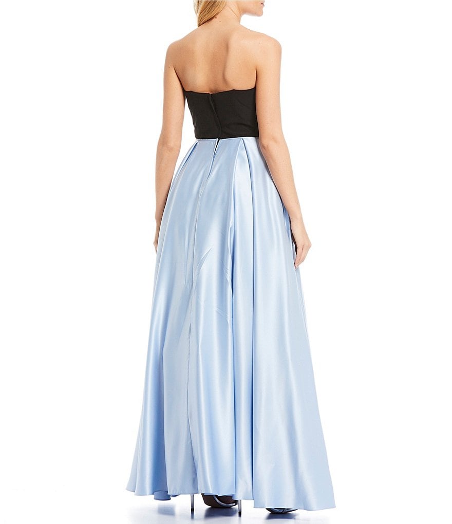Blondie Nites Strapless X-Front Satin Ball Gown