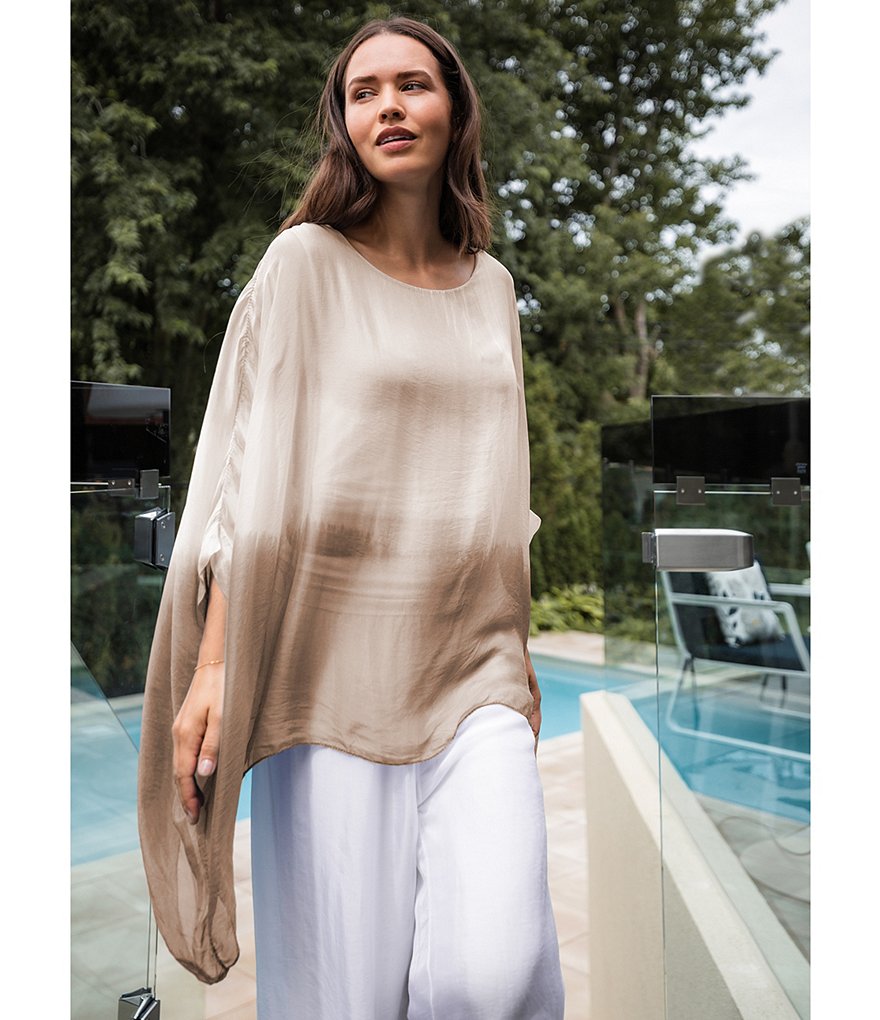 M Made In Italy Ombre Tie Dye Silk Blend Tunic