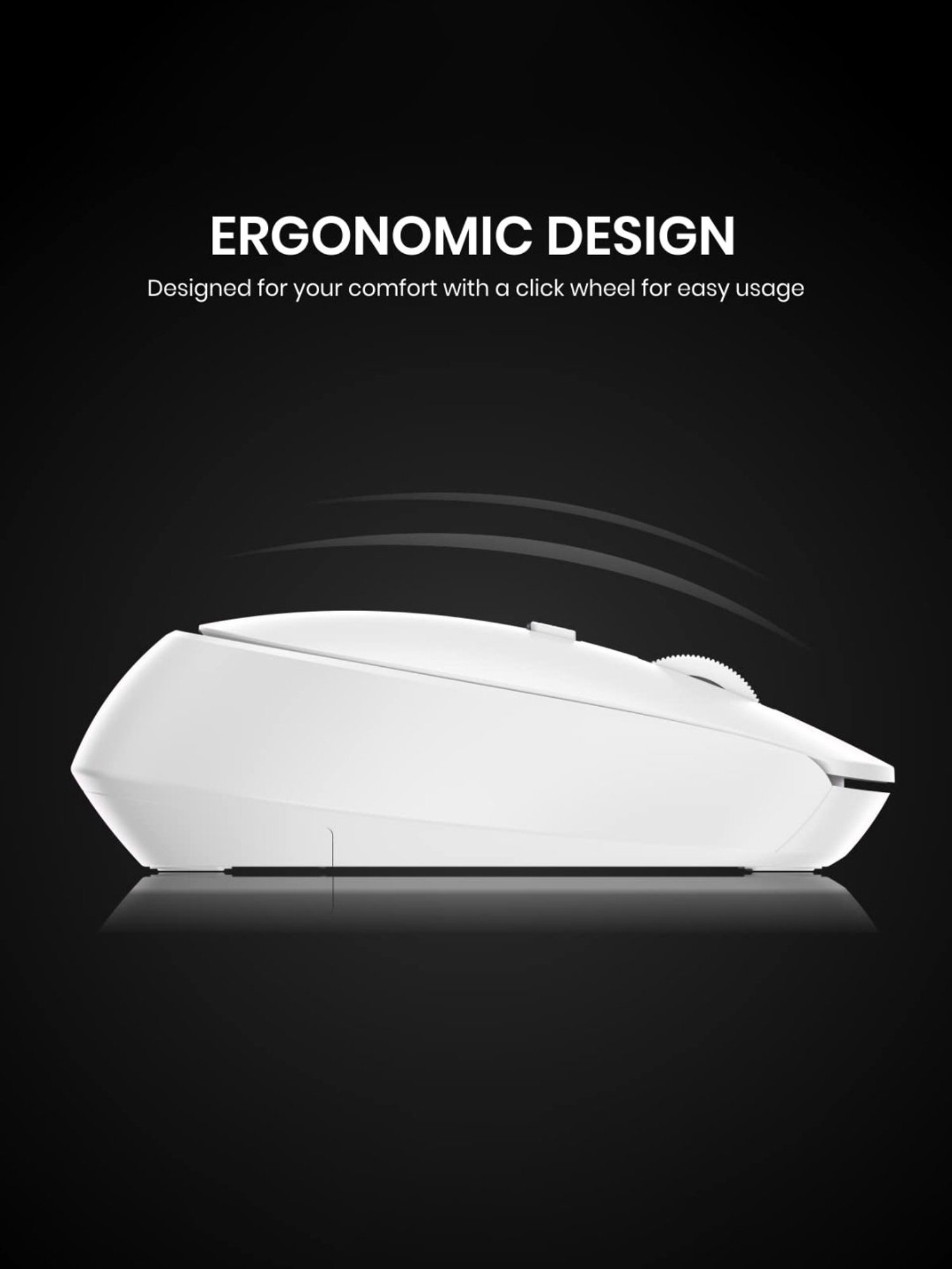 Portronics Toad 23 Wireless Optical Mouse with 2.4GHz, USB Nano Dongle, Optical Orientation (White)