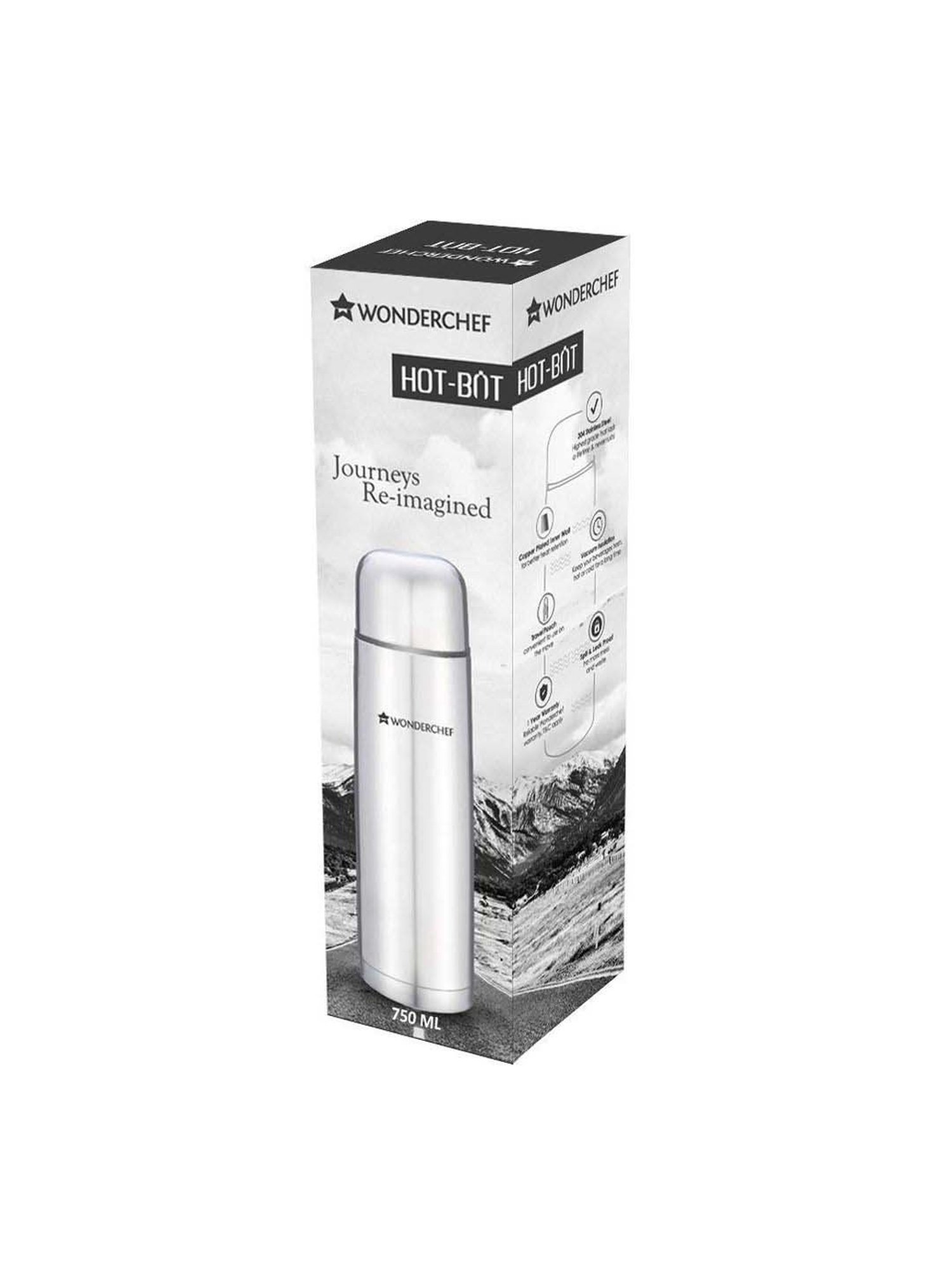 Milton Silver Stainless Steel Thermal Flask (1000 ml) - Set of 1