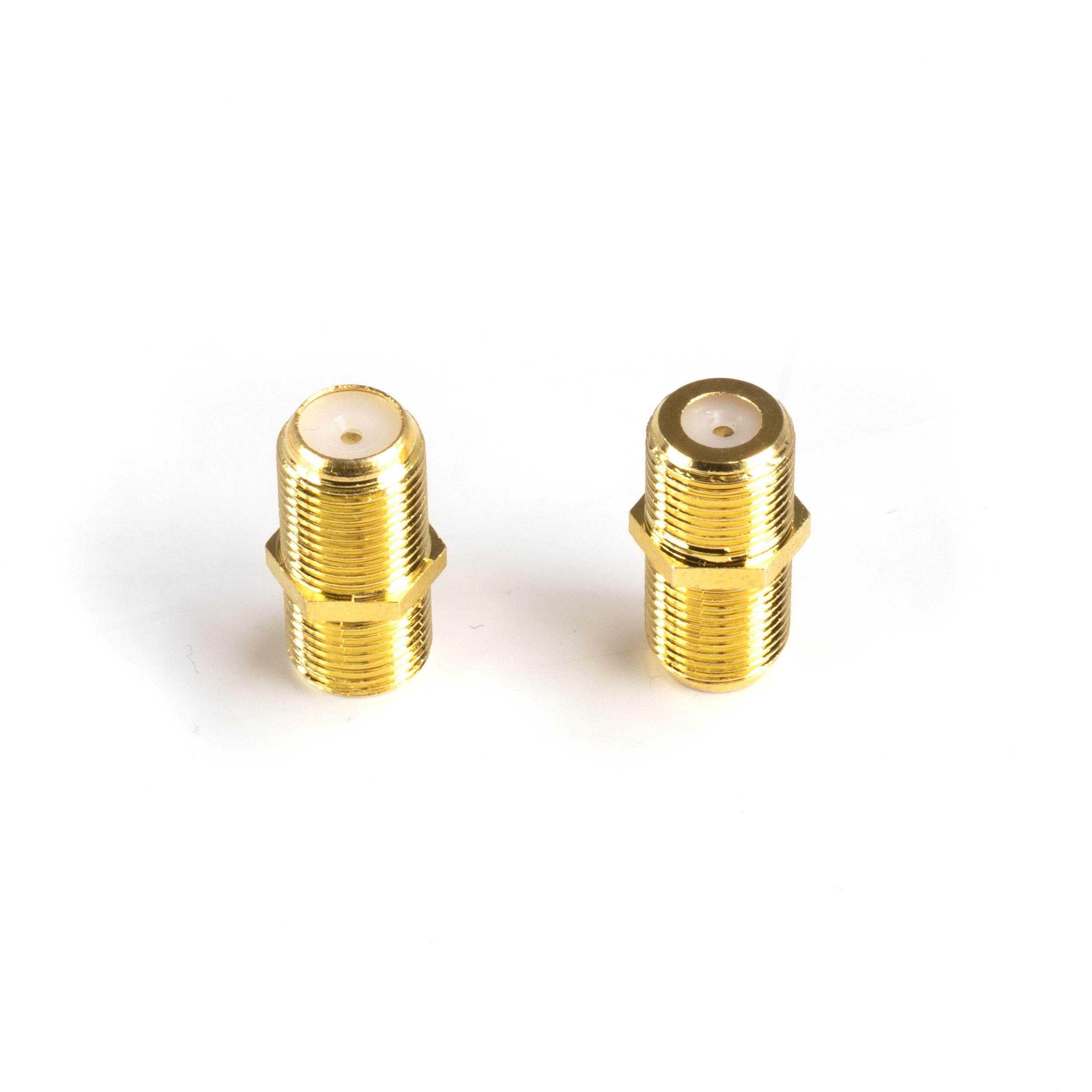 THE CIMPLE CO - Gold Cable Extension Coupler | 100 Pack | Connects Two Coaxial Video Cables, for Coax F81 (female to female) | High Quality 3GHz Satellite, Cable TV, and Cable Internet Rated