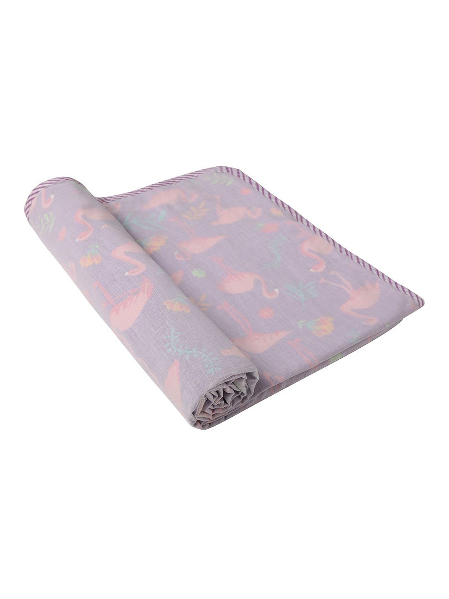 Nigh Nigh Flamingo Purple Cotton 70 TC Infants Dohar - Set of 1