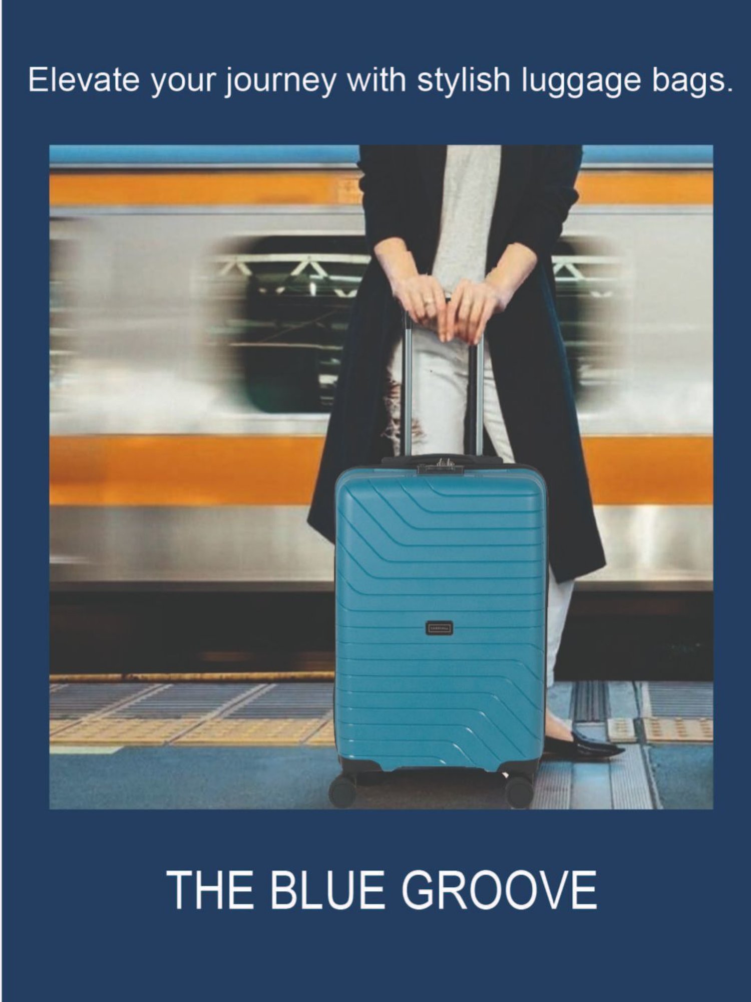 Carriall Blue 8 Wheel Small Hard Cabin Trolley - 36.5 cm