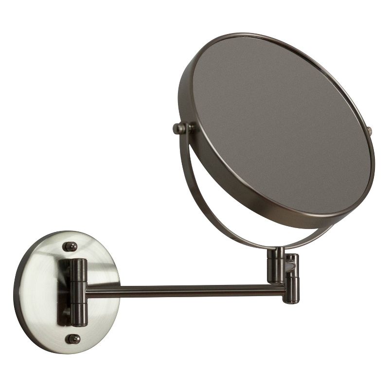 19.56" Round Wall Mount Magnifying Mirror Brushed Nickel - American Imaginations