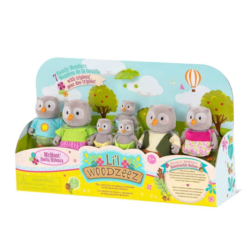Li'l Woodzeez Miniature Animal Figurine Set - McHoot Owl Family