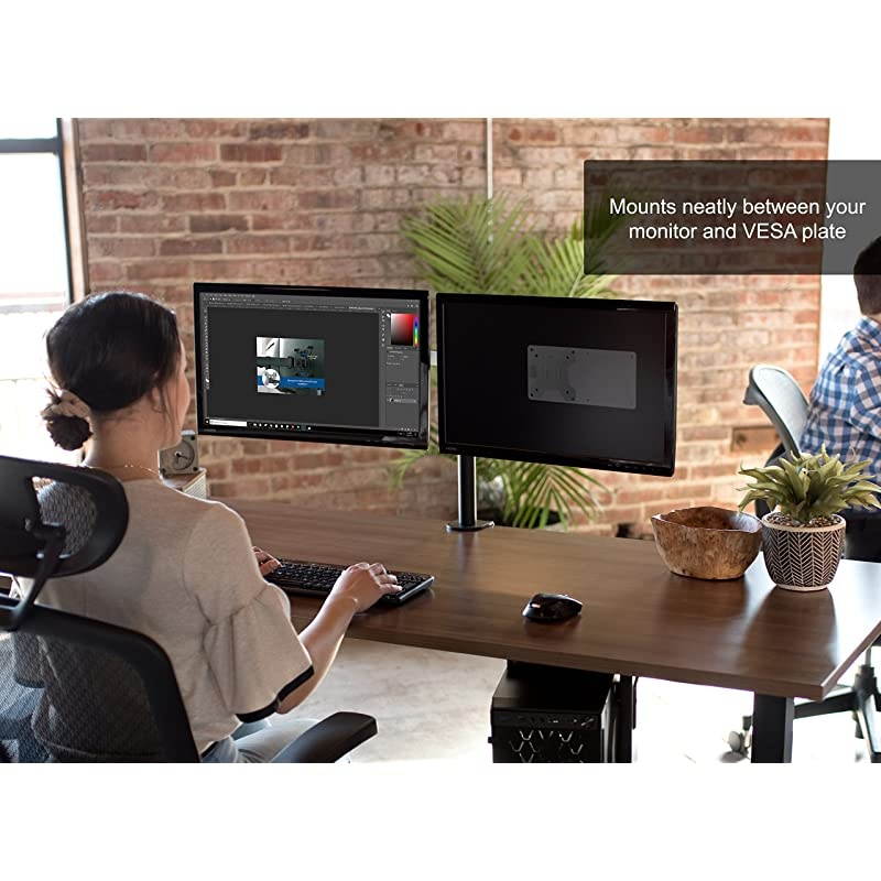 Black Steel Arm Bracket Holder for Intel NUC Back of Monitor VESA Metal Plate Mount Extension MOUNTVESA01