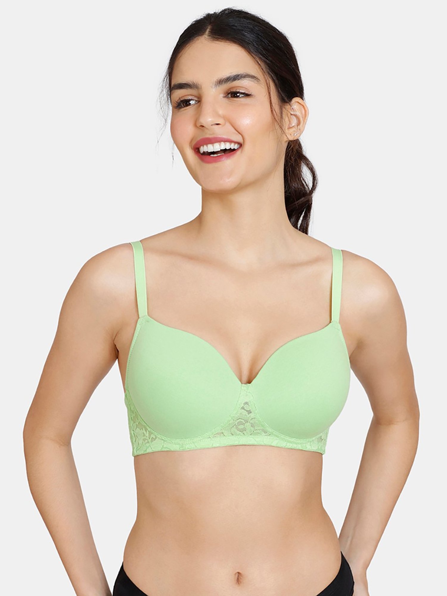 Zivame Green Half Coverage Wireless T-Shirt Bra