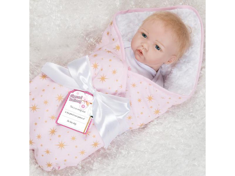 Paradise Galleries Reborn Baby Doll in Silicone-like Vinyl, 19 inch Newborn Girl Baby Bundles: Born To Sparkle, 7-Piece Ensemble