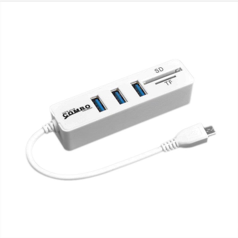 USB Hub Combo 3 Ports High Speed USB 2.0 Hub Splitter 2 In 1 SD/TF Card Reader