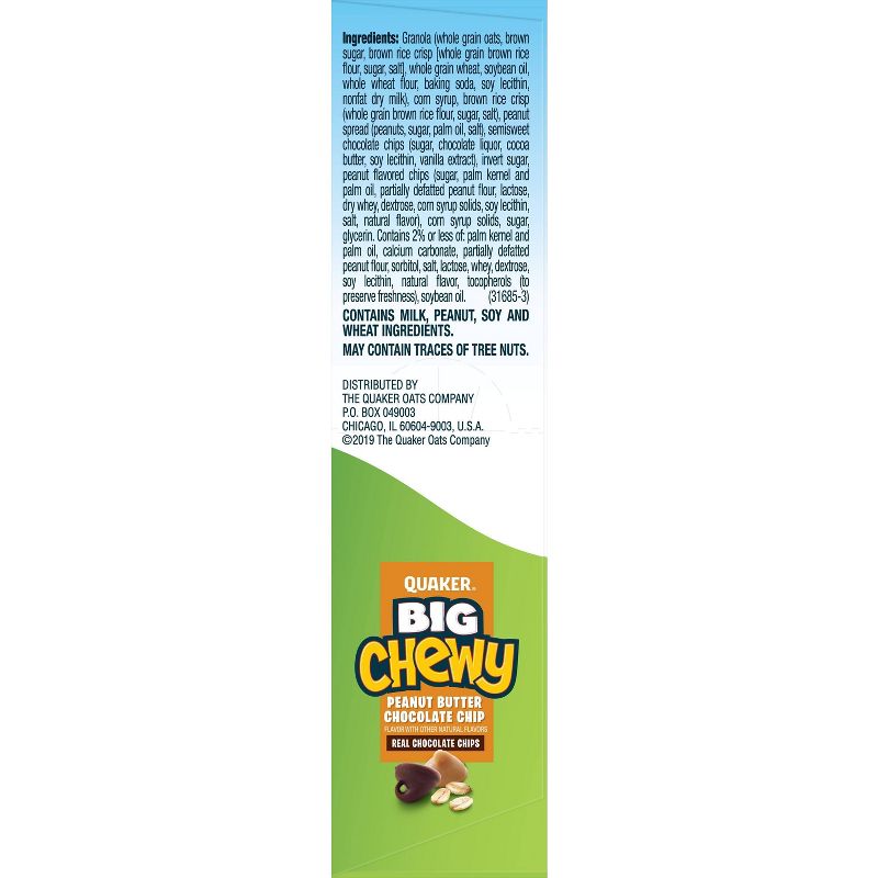 Quaker Big Chewy Peanut Butter Chocolate Chip Granola Bars - 5ct