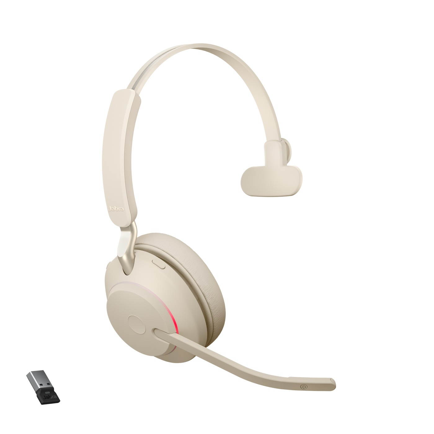 Jabra Evolve2 65 USB-A UC Mono - Beige Wireless Headset / Music Headphones