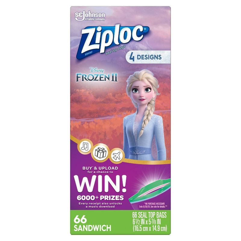 Ziploc Brand Sandwich Bags - Disney's Frozen 2 - 66ct