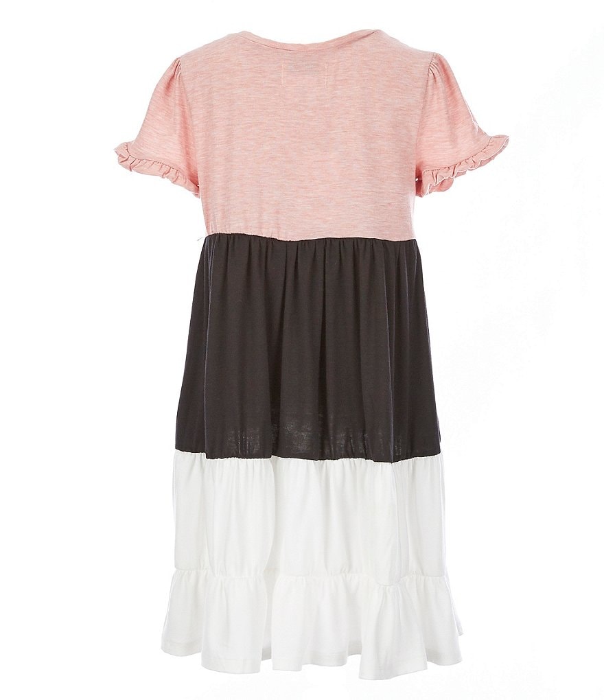 Us Angels Big Girls 7-16 Colorblock Babydoll Dress