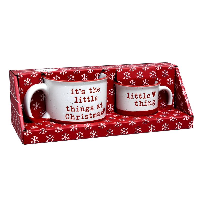 16oz 2pk Ceramic All The Little Things Mommy and Me Mug Set - Peppermint & Pine