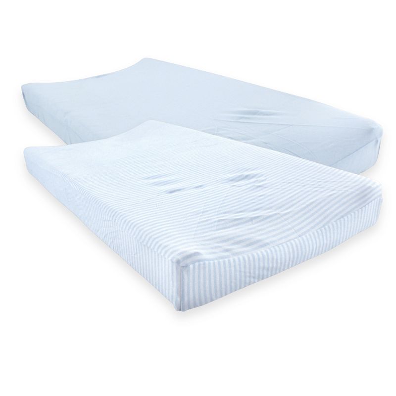 Touched by Nature Baby Boy Organic Cotton Changing Pad Cover, Powder Blue, One Size