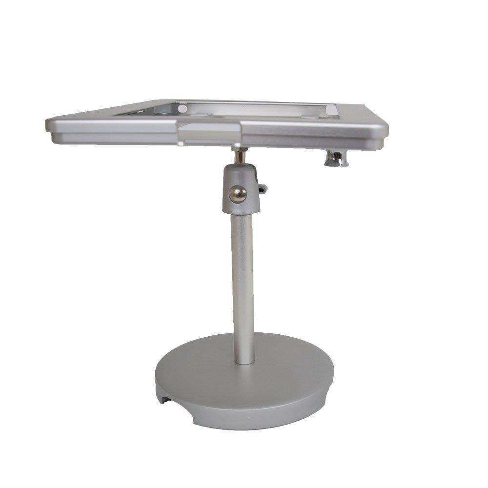 ANGEL POS Desktop Anti-Theft POS Stand Holder Compatible with iPad Enclosure with Lock & Key for Retail Kiosk - Rotates and Swivel