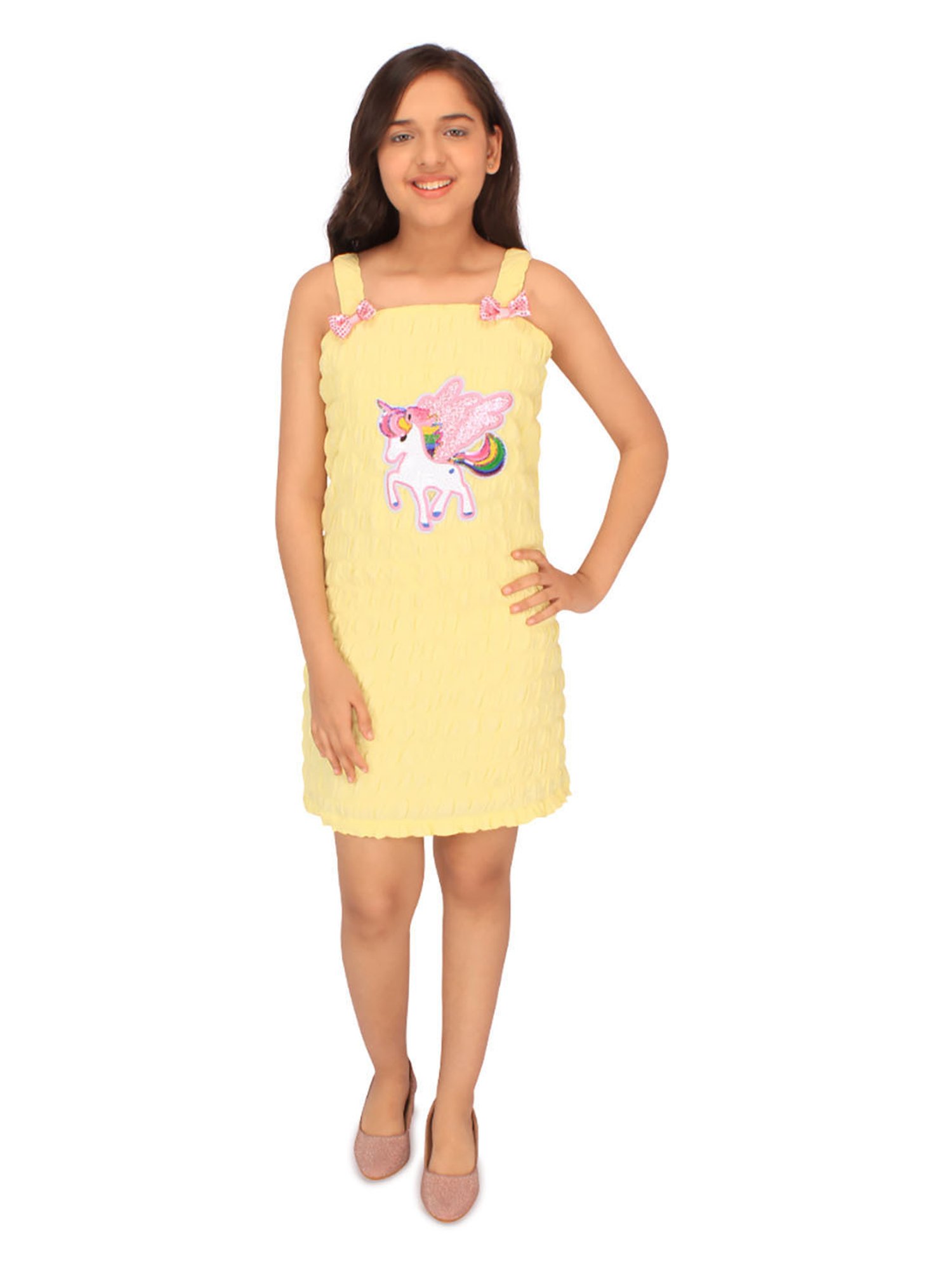 Cutecumber Kids Yellow Embellished Dress
