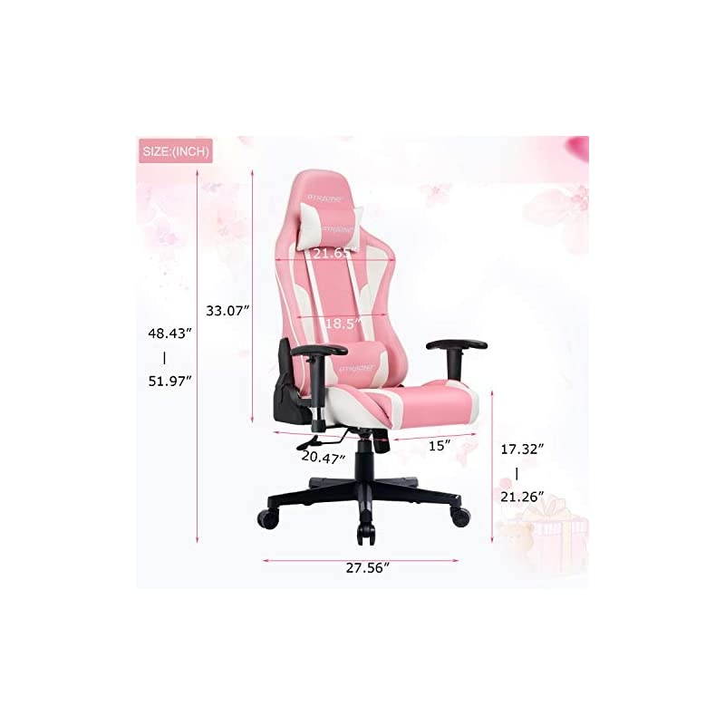 Gaming Chair with Speakers Bluetooth Music Video Game Chair Audio Ergonomic Design Heavy Duty Office Computer Desk Chair Gt890M,Blue (Blue)