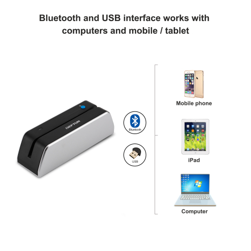 Deftun MSR X6(BT)  Bluetooth Magnetic Credit Card Reader Writer Encoder Stripe MSR206