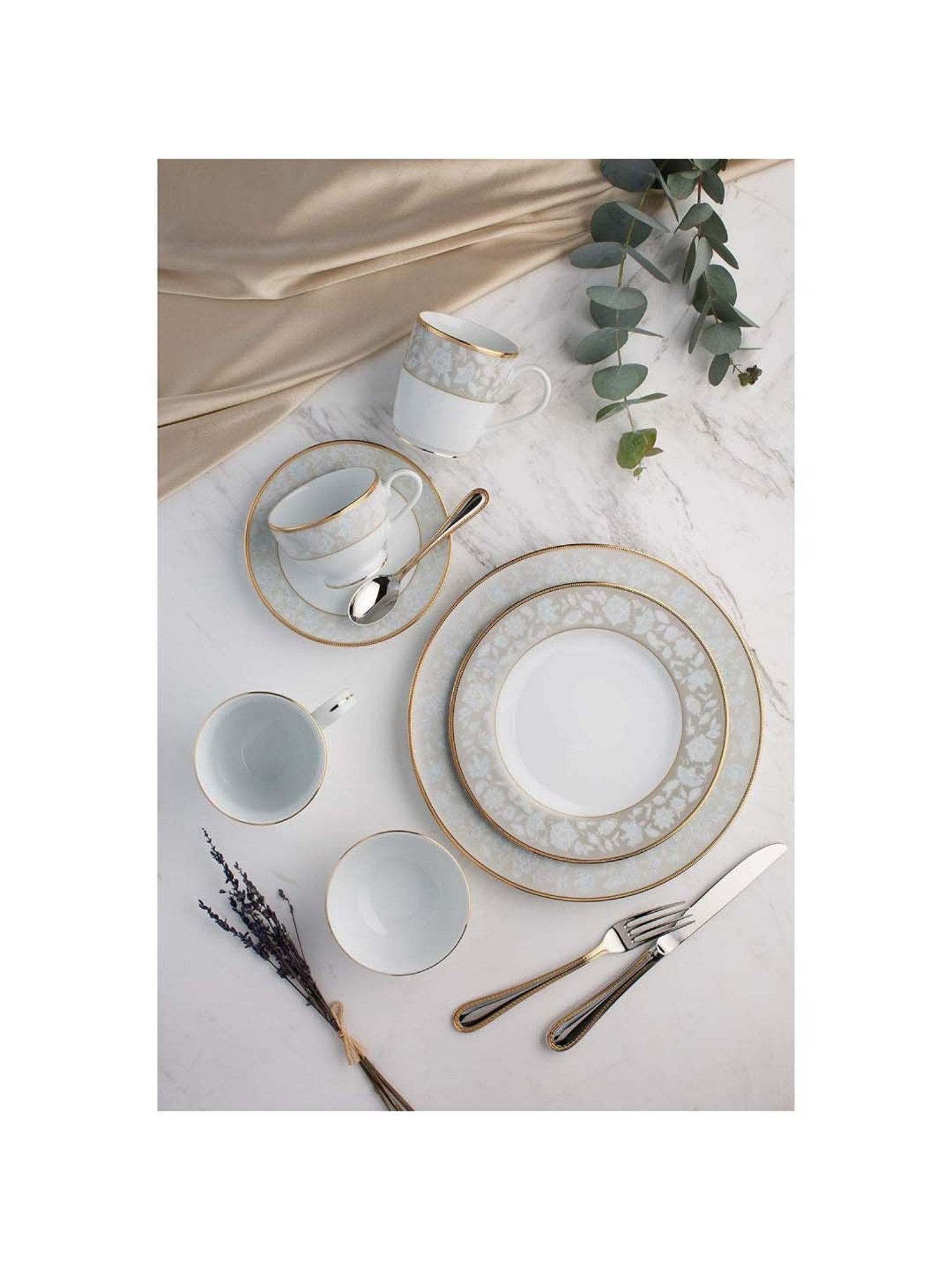 Noritake Peach Valley White & Grey Poreclain Milk Mug (0.37 L) - Set of 1