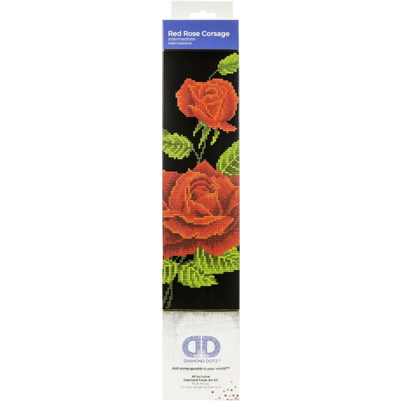 Diamond Dotz Diamond Embroidery Facet Art Kit 10.6"X16.5"-Red Rose Corsage