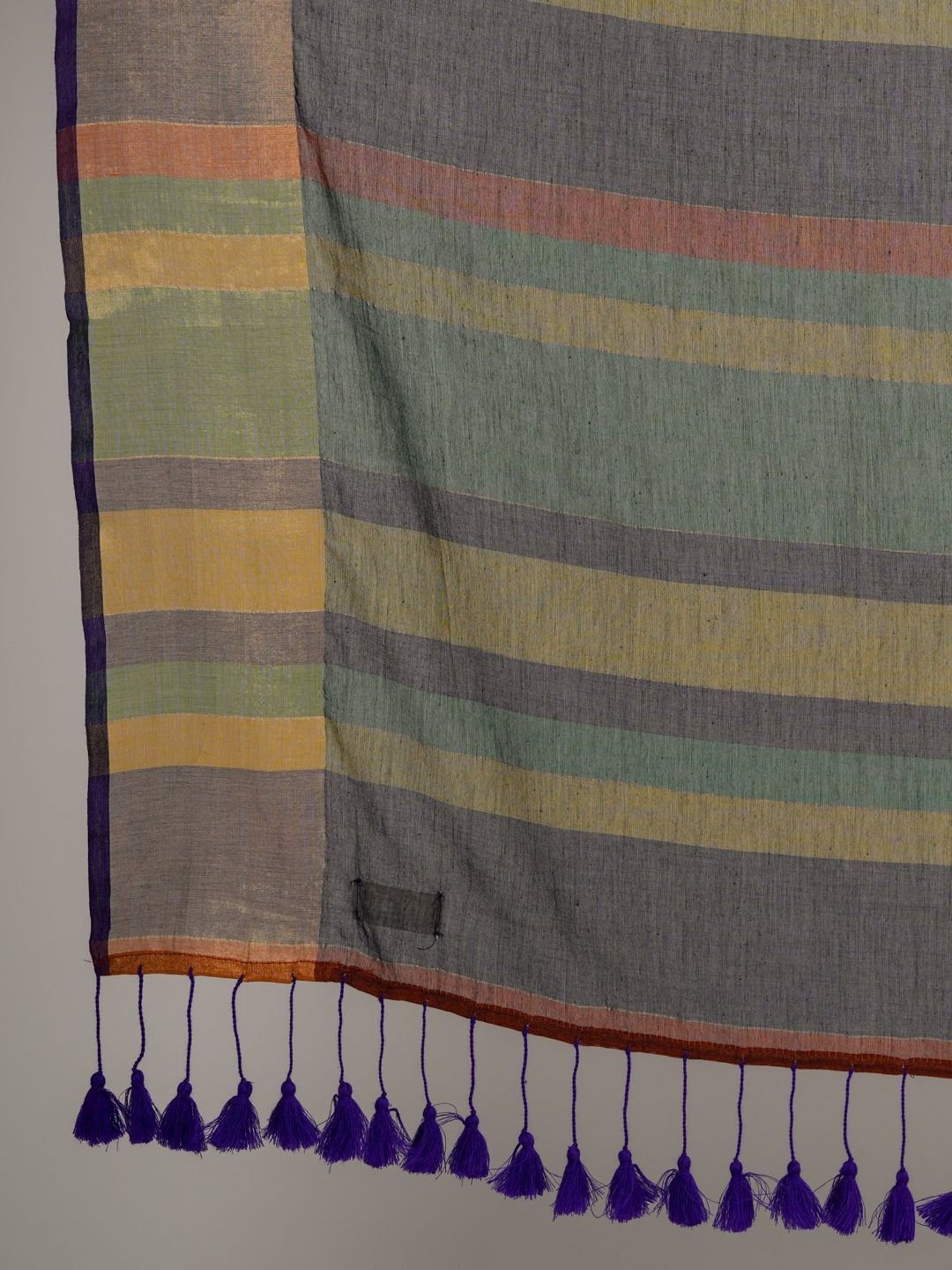 Suta Blue Cotton Printed Saree Without Blouse