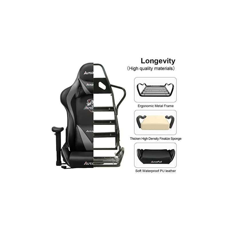 Pro Big and Tall Gaming Office Chair Ergonomic High Back PU Leather Bucket Seat Racing Desk Chairs with Headrest and Lumbar Support