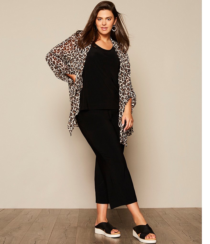 Investments Plus Size Soft Separates Pull-On Crop Pants