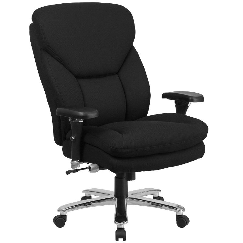 High Back Executive Swivel Ergonomic Office Chair with Large Headrest Black Fabric - Riverstone Furniture