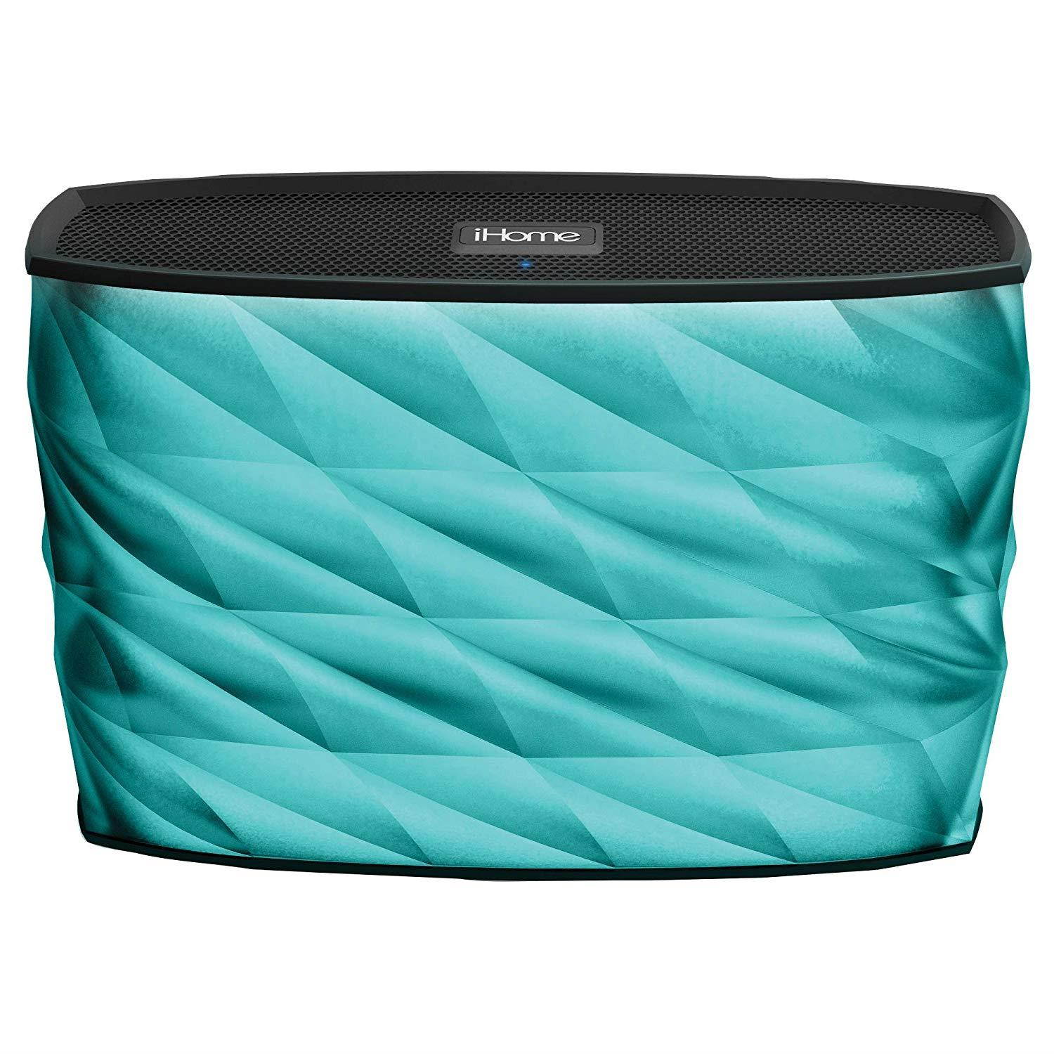 iHome iBT84 Portable Splashproof Color Changing 10 Hour Rechargeable Bluetooth Stereo Speaker with Speakerphone and Built-In Power Bank