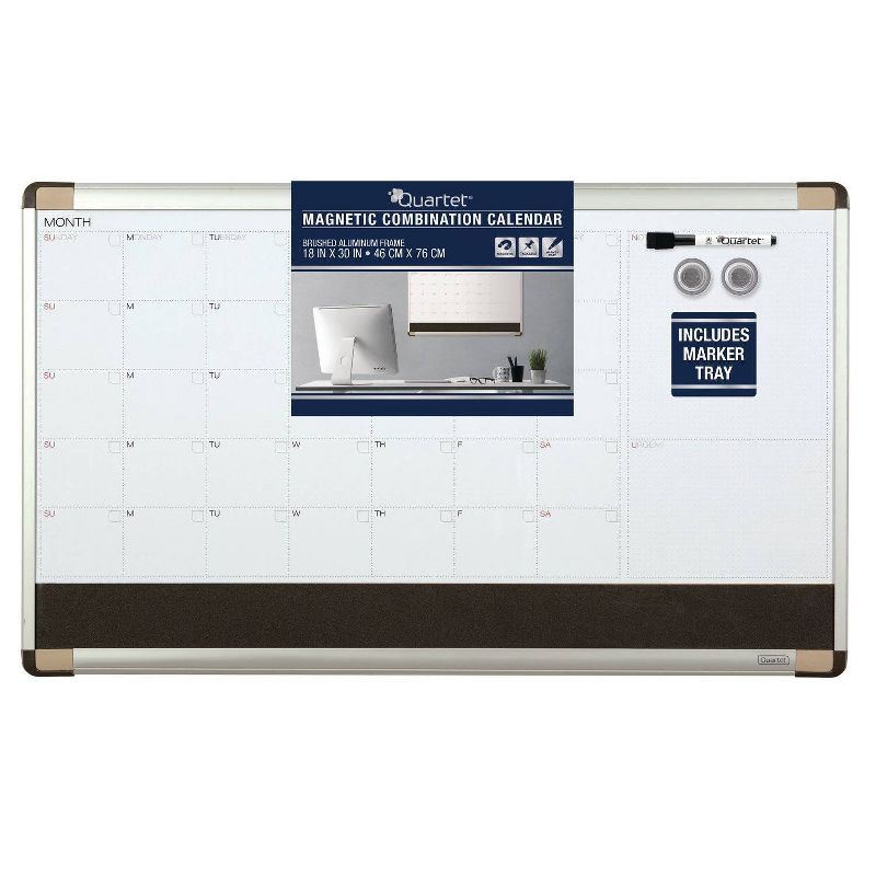 U Brands 40"x30" Linen Bulletin Board White Decor Frame