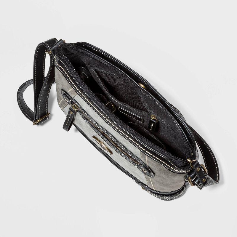 Bolo Zip Closure Crossbody Bag with Power Bank - Gray