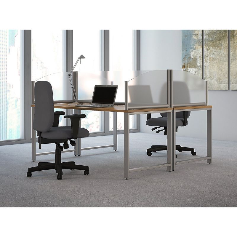 Bush Business Furniture 24W Side Desk Top Privacy Screen, Frosted Acrylic/Anodized Aluminum PSP124FR