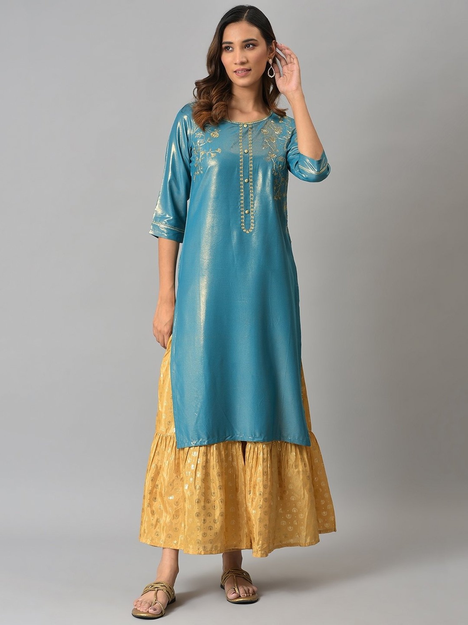Elleven from Aurelia Golden Printed Sharara