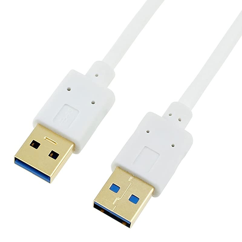 USB Cable Male to Male  USB 30 Type A Male to Type A Male Cable 2 ft for Data Transfer Hard Drive Enclosures Printers Modems Cameras White