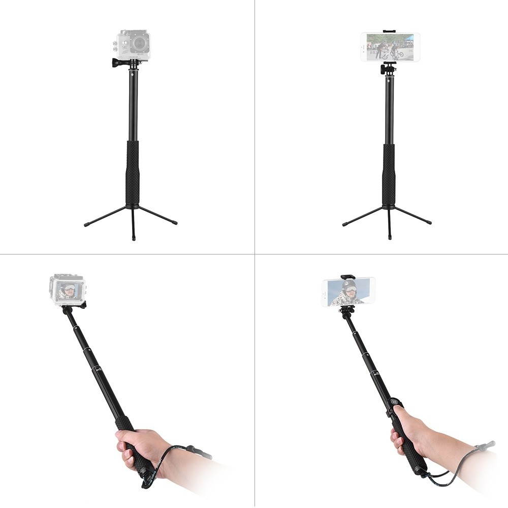 LDX-808 Suit Aluminum Alloy Selfie Stick Kit 36cm-110cm 4-Section Extendible Handheld Selfie Stick with Remote