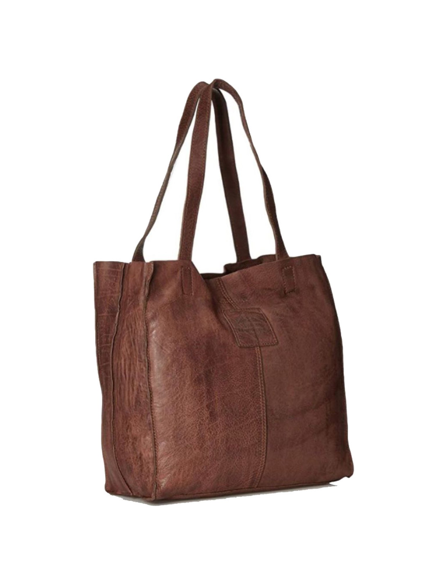 KOMPANERO Rachel Cognac Leather Textured Tote Handbag