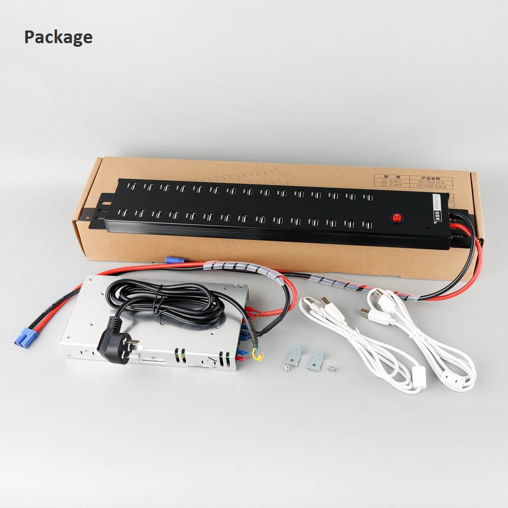 Sipolar Industrial 30 port 300W powered USB 2.0 data and syncs charging station hubs quick charger max 2.1A each port for ipad iphone tablets Charging box/Cart/Cabinet a-812